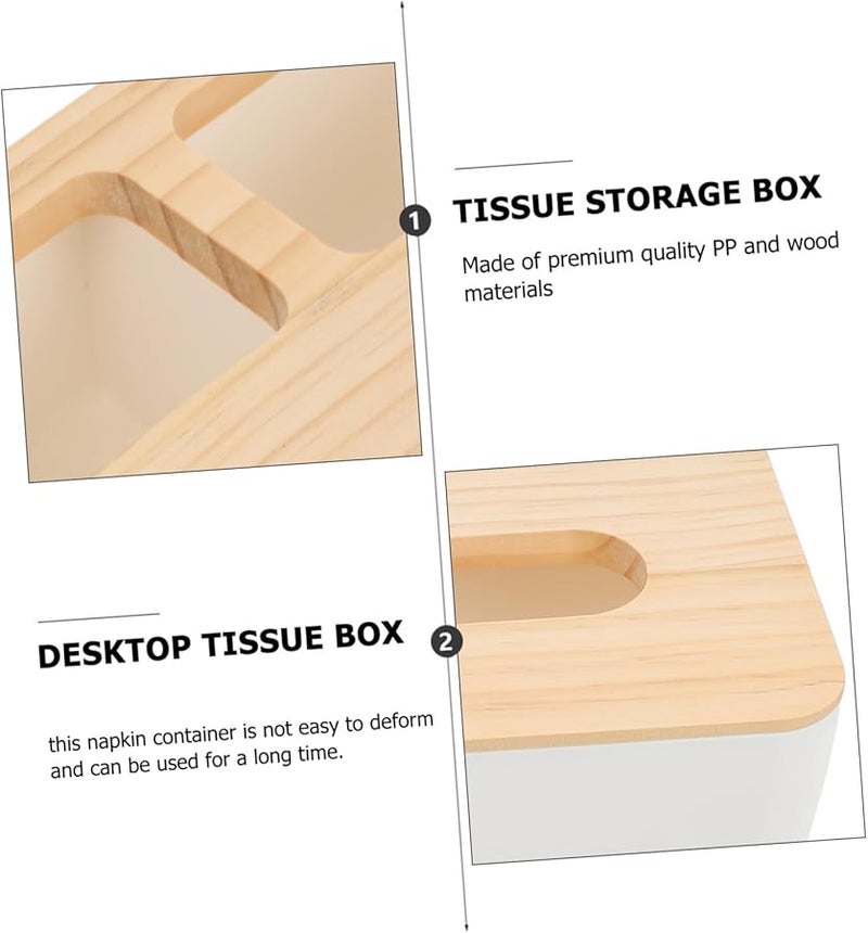 صندوق تخزين المناديل الأبيض متعدد الوظائف - حاوية مناديل عالية الجودة للمنزل والمكتب والسيارة - Image 5